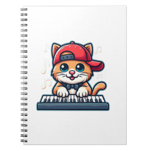 Cat Playing Piano Design for Music and Cat Lovers Notebook