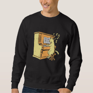 Cat Playing Piano Fun Music Pianist Cat 1 Sweatshirt