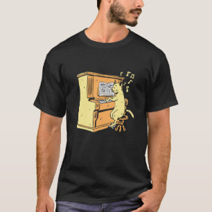 Cat Playing Piano  Fun Music Pianist Cat  1 T-Shirt