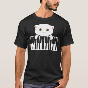 Cat Playing Piano Music Cat Owner Piano Cat T-Shirt
