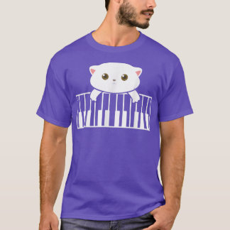 Cat Playing Piano Music Lover Cat Owner Piano Cat  T-Shirt