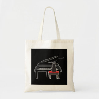 Cat Playing Piano Music Lover Funny T Tote Bag