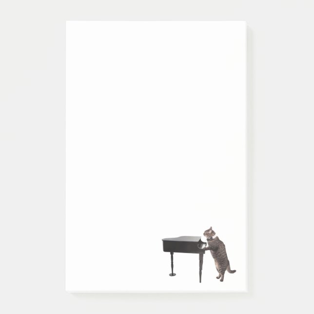 Cat Playing Piano Post-it Notes (Front)