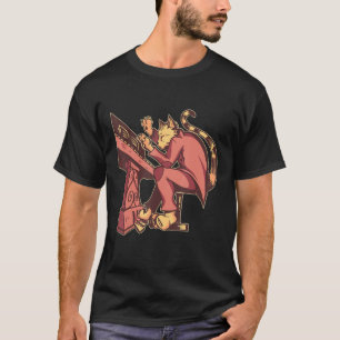 Cat Playing Piano Special Blues Music Jazz Artist  T-Shirt