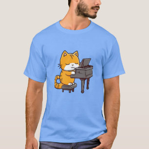 Cat Playing Piano T-Shirt