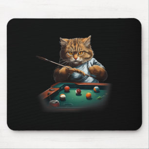 Cat Playing Pool Billiards Cool Funny Cats Men Wom Mouse Mat