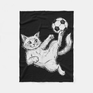 Cat Playing Soccer, Kids And Boys Soccer Byll, Soc Fleece Blanket
