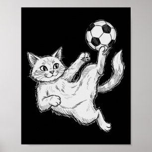 Cat Playing Soccer, Kids And Boys Soccer Ll, Socce Poster