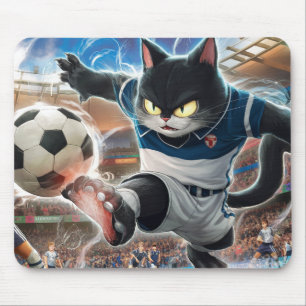 CAT PLAYING SOCCER MOUSE MAT