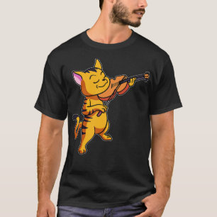 Cat Playing String Violin Funny Violinist Kitty Mu T-Shirt