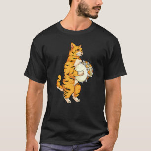 Cat Playing Tambourine Cute Kitten Musician Fan T-Shirt