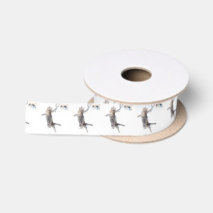 Cat Playing Tennis Satin Ribbon