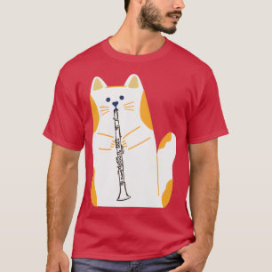 cat playing the CLARINET  T-Shirt