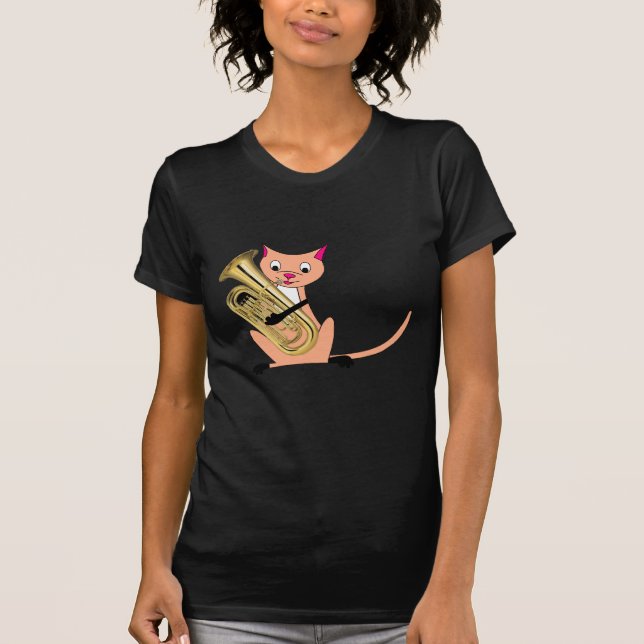 Cat Playing the Euphonium T-Shirt (Front)