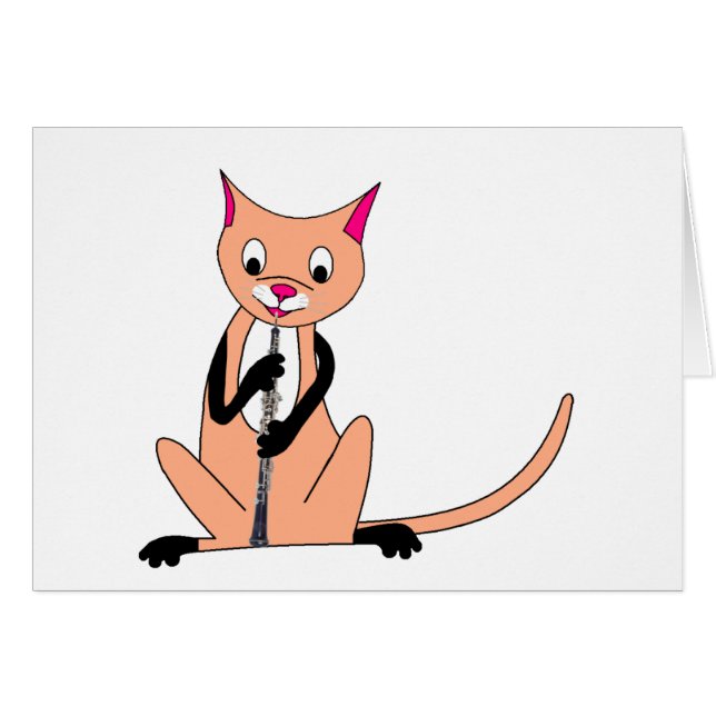 Cat Playing the Oboe (Front Horizontal)