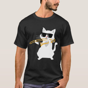 Cat Playing Trombone T-Shirt