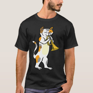 Cat Playing Trumpet Cute Kitten Musician Fan 1 T-Shirt