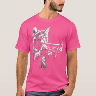 Cat Playing Trumpet Vintage Jazz Musician Trumpete T-Shirt