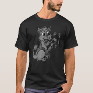 Cat Playing Ukelele Cool Kitten Uke Artist Guitar T-Shirt
