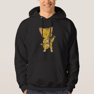 Cat Playing Ukelele Cool Kitten Uke Artist Hoodie