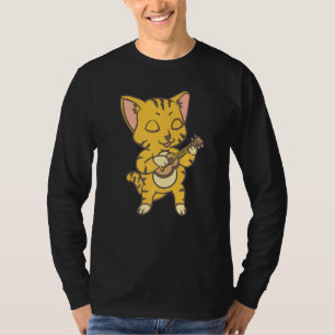 Cat Playing Ukelele Cool Kitten Uke Artist T-Shirt