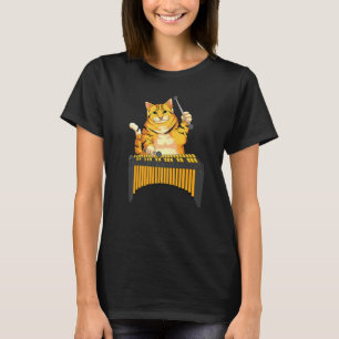 Cat Playing Vibraphone Cool Animal Musicians T-Shirt