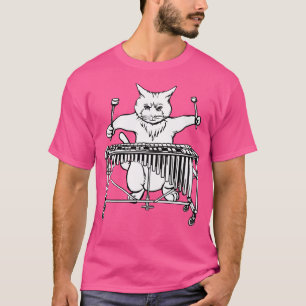 Cat Playing Vibraphone T Shirt Jazz Marimba