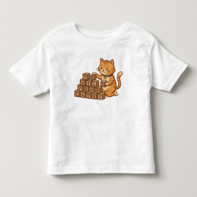 Cat Playing with cubes Toddler T-Shirt (Front)