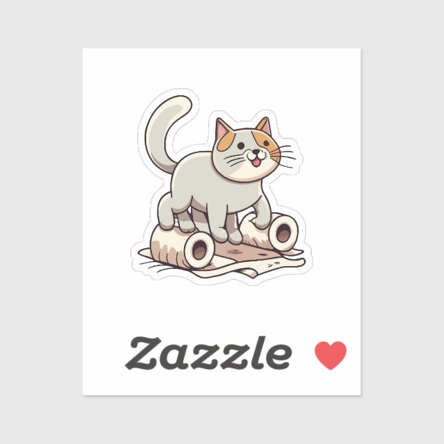 Cat Playing with Toilet Paper (Sheet)