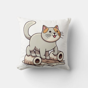 Cat Playing with Toilet Paper Cushion