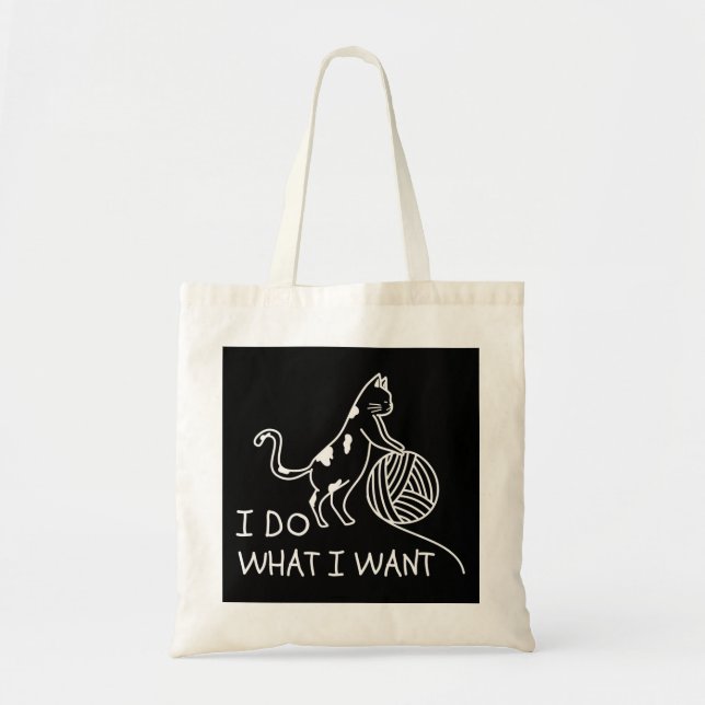 Cat Playing Yarn Tote Bag (Front)