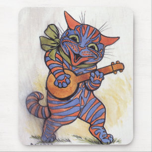 Cat Plays the Banjo Mouse Mat