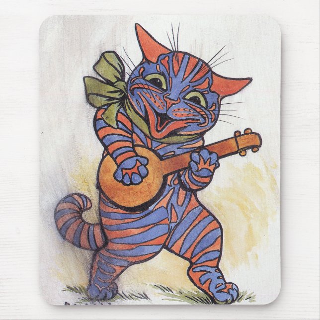 Cat Plays the Banjo Mouse Mat (Front)