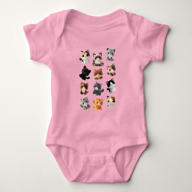 Cat Plush Toy Collection Baby Bodysuit (Front)