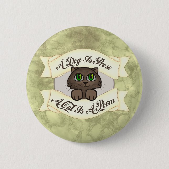Cat Poem 6 Cm Round Badge (Front)