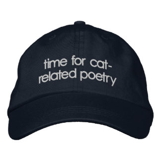 cat poet embroidered hat