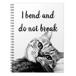 Cat Poets Jean de La Fontaine I bend do not break Notebook