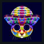 Cat pop art  poster<br><div class="desc">Illustration colourful cat with pop art style</div>