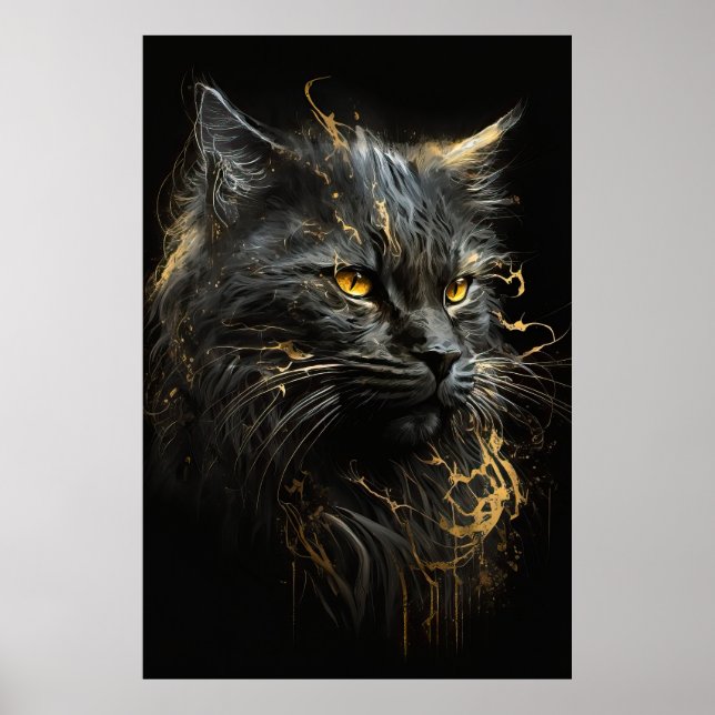 Cat Portrait Animal Nature Wildlife Wild Spirit Poster (Front)