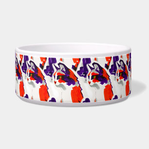 Cat Portrait – Bold Graphic Art Orange and Violet