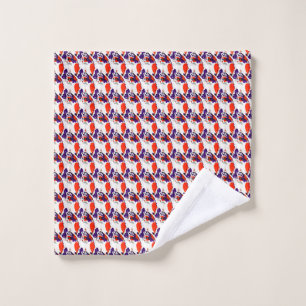 Cat Portrait – Bold Graphic Art Orange and Violet Bath Towel Set