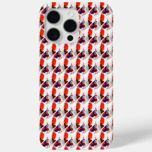 Cat Portrait – Bold Graphic Art Orange and Violet iPhone 15 Pro Max Case