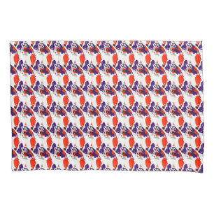 Cat Portrait – Bold Graphic Art Orange and Violet Pillowcase