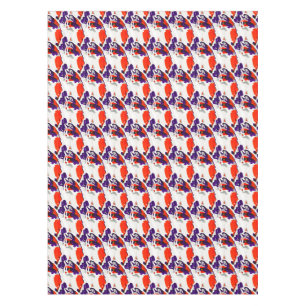 Cat Portrait – Bold Graphic Art Orange and Violet Tablecloth