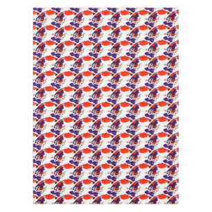 Cat Portrait – Bold Graphic Art Orange and Violet Tablecloth