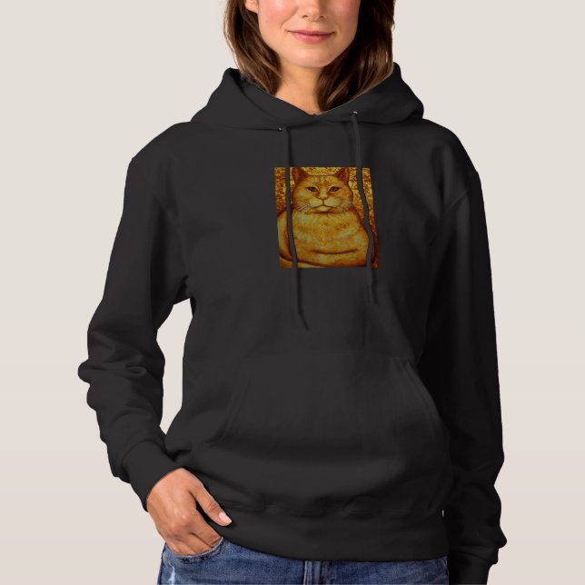 Cat Portrait Gustav Klimt Style   Hoodie (Front)
