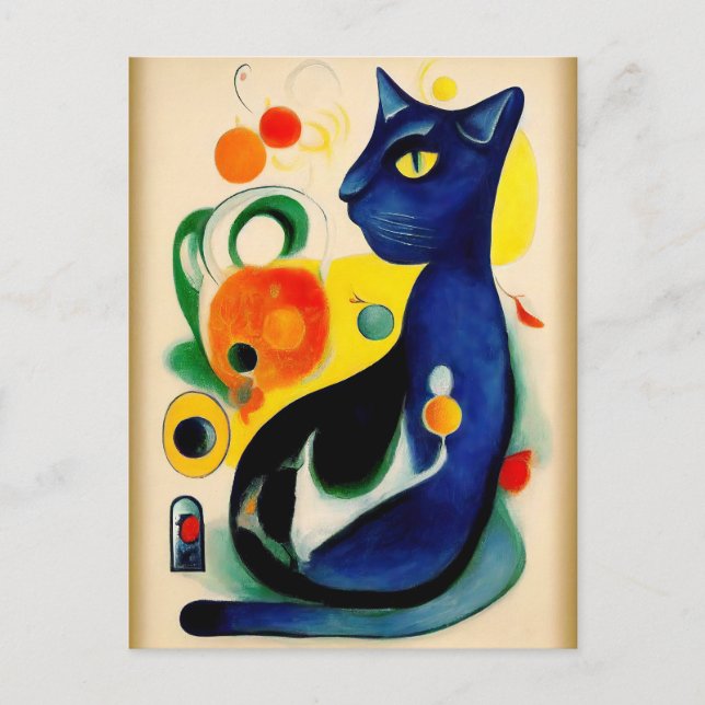Cat portrait in expressionistic style. Classic Art Postcard (Front)