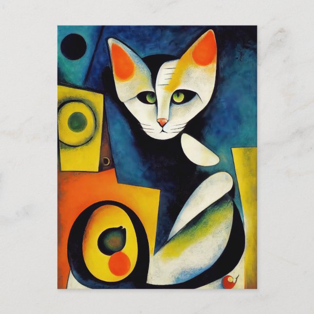 Cat portrait in expressionistic style. Classic Art Postcard (Front)