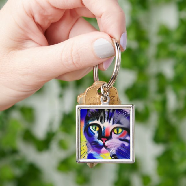 Cat portrait key ring (Hand)
