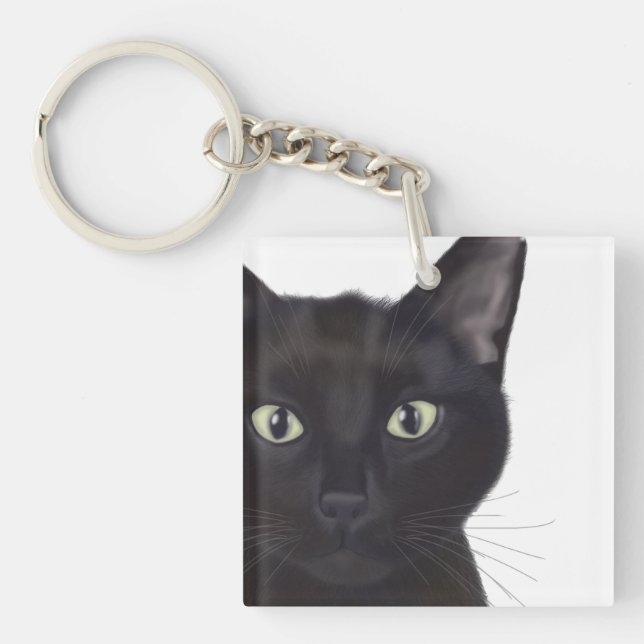 Cat, Portrait of Gus Key Ring (Front)